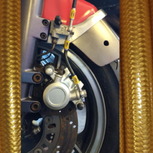 Gold Kawasaki GPZ Anti dive Race setup brake line kit