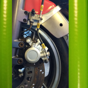 Green Kawasaki GPZ Anti dive Race setup brake line kit